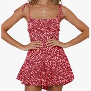 Women's Spaghetti Strap Tie Romper